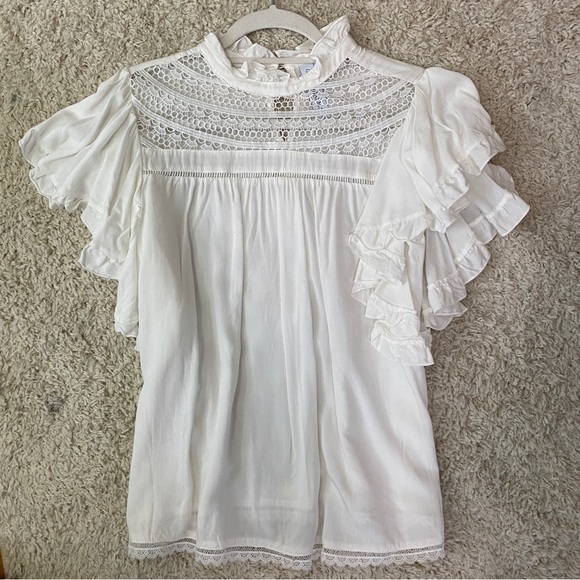 GRACE + KARMA Ruffled Blouse Small - Picture 2 of 8
